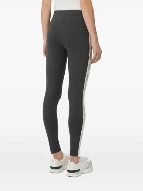 Weekend Max Mara logo-tape leggings - 001 ANTRACITE