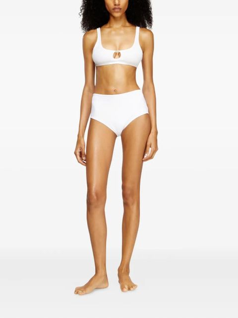 Diesel Ufsb Oval D-Rib cotton bra - White