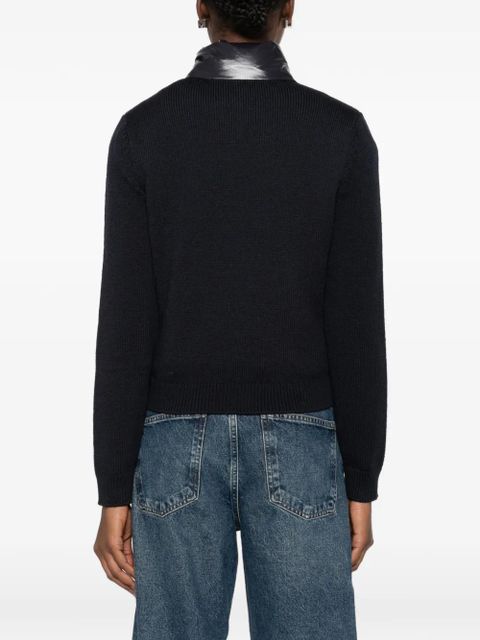 Moncler padded knitted-panels jacket - Blue