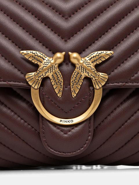 Pinko torebka skórzana kolor brązowy 100043 A0GK