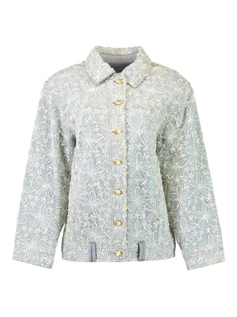 Aje Bloom floral-embroidered denim jacket - Blue - zdjęcie produktu nr 1