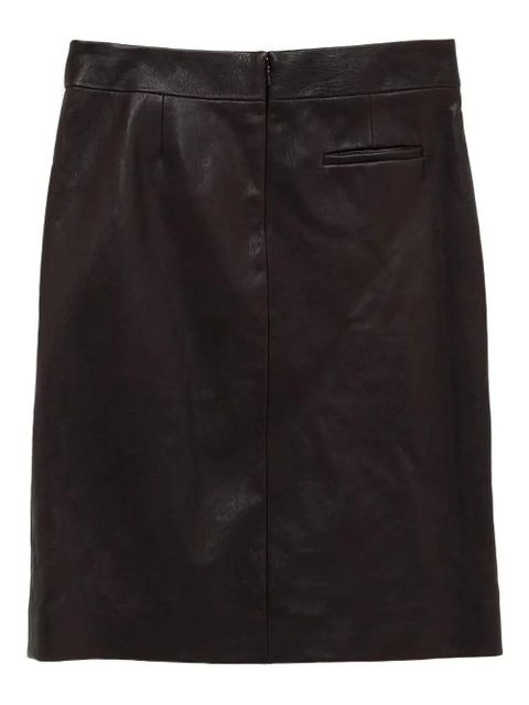 Ferragamo leather mini skirt - Brown