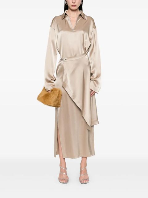 Nanushka draped midi dress - Neutrals