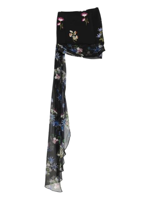 Blumarine floral-embroidery skirt - Black