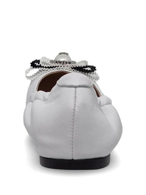 Casadei bow-detail ballet flats - White