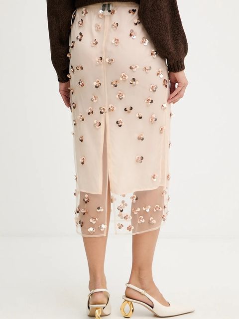 Forte Forte spódnica kolor beżowy midi prosta 14356.myskirt