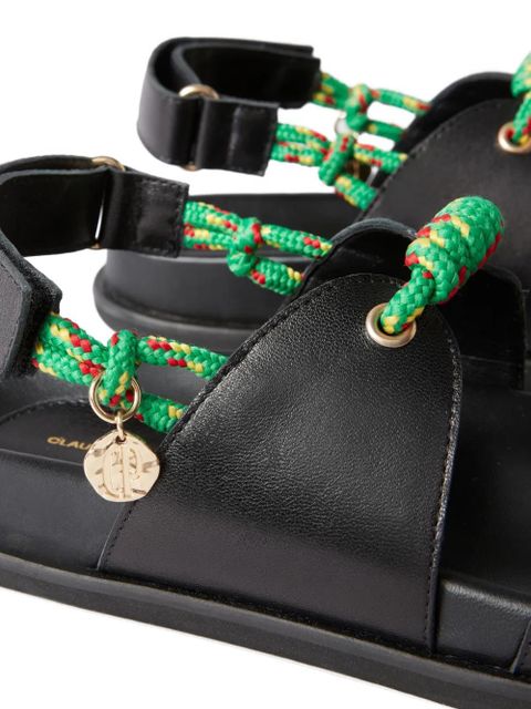 Claudie Pierlot cord charm leather sandals - Black