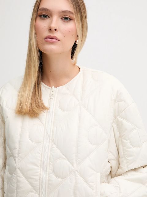 Calvin Klein Jeans kurtka dwustronna kolor beżowy przejściowa oversize LV044D511G