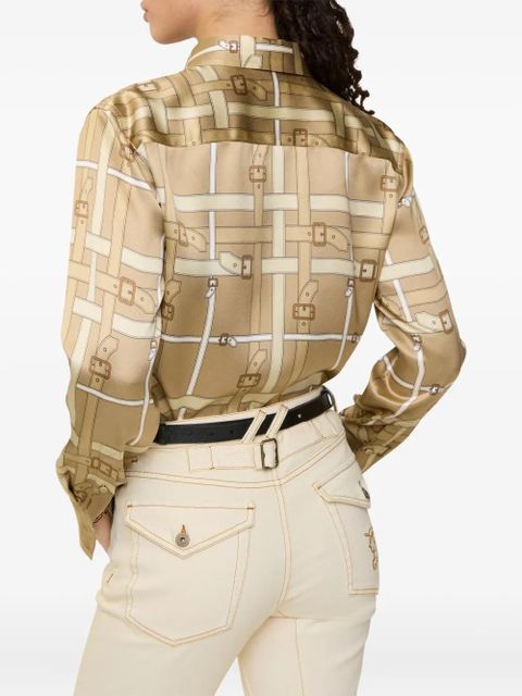 Burberry belt-buckle pattern shirt - Neutrals