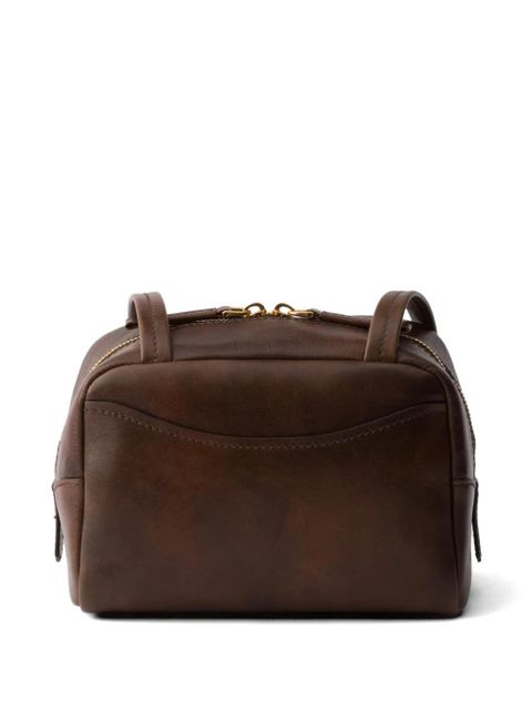 Prada Carry antiqued leather top-handle mini-bag - Brown - zdjęcie produktu nr 2