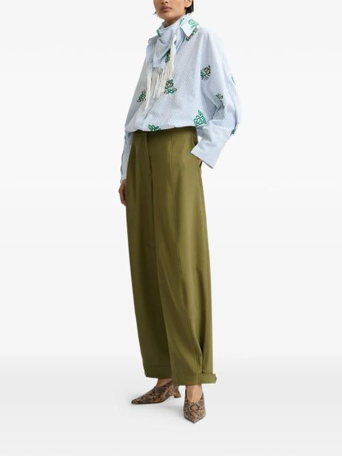 Essentiel Antwerp barrel-leg pleated trousers - Green - zdjęcie produktu nr 2