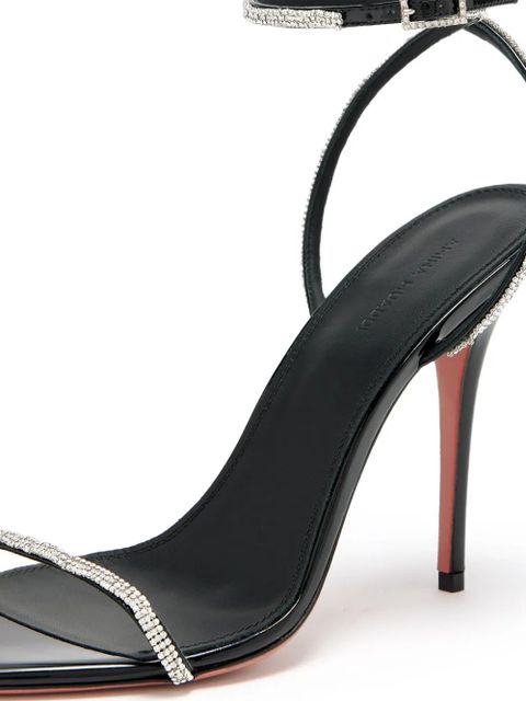 Amina Muaddi 105mm Diamante sandals - Black