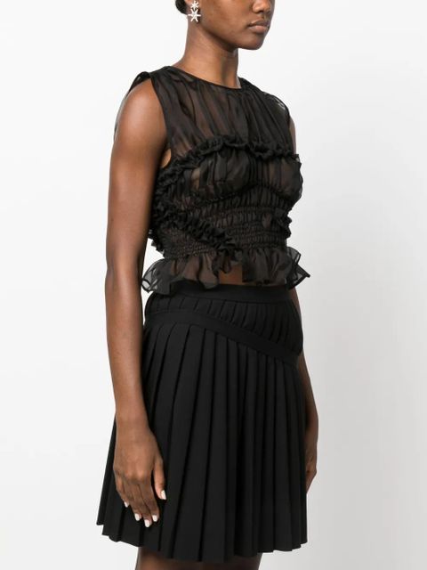 Cecilie Bahnsen ruched sleeveless silk top - Black - zdjęcie produktu nr 2