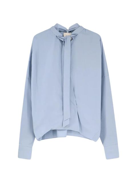Alysi bow V-neck shirt - Blue - zdjęcie produktu nr 1
