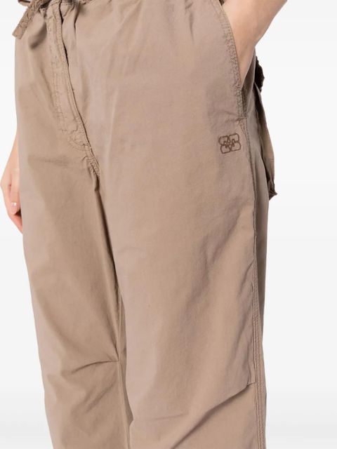 GANNI washed corduroy straight-leg trousers - Brown