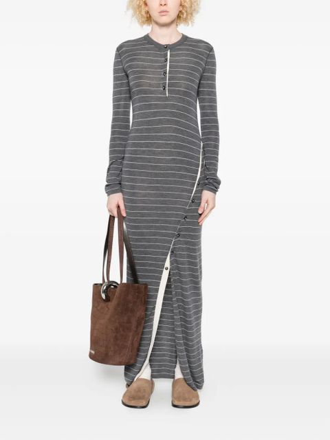 Nanushka Dakoa striped button-front maxi dress - Grey - zdjęcie produktu nr 2
