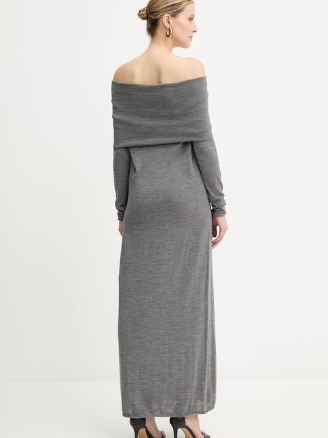 Liviana Conti sukienka wełniana kolor szary maxi prosta F5WA47 - zdjęcie produktu nr 2