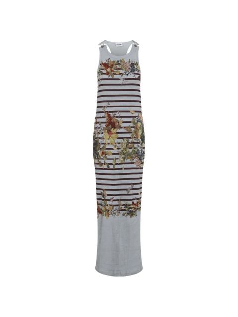 Jean Paul Gaultier striped floral-print dress - Grey - zdjęcie produktu nr 1