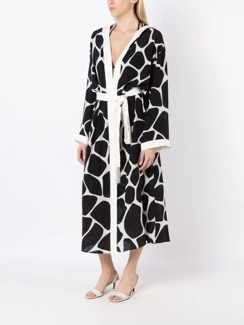 Valentino Garavani animal-print silk cover-up - Black
