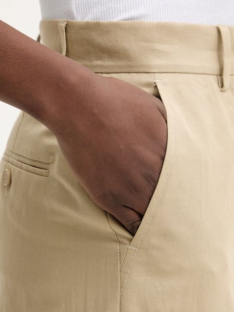 Weekend Max Mara spodnie z dodatkiem lnu ZIRCONE