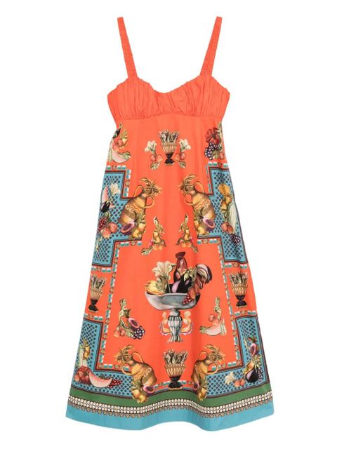 ALEMAIS fruit-print smocked dress - Orange - zdjęcie produktu nr 1