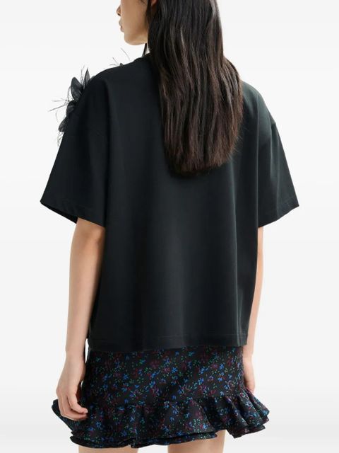 Essentiel Antwerp flower-embellishment T-shirt - Black - zdjęcie produktu nr 2