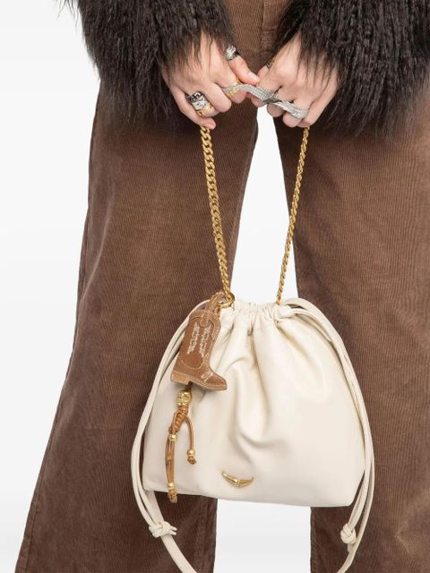 Zadig&Voltaire chain-embellished drawstring bag - Neutrals