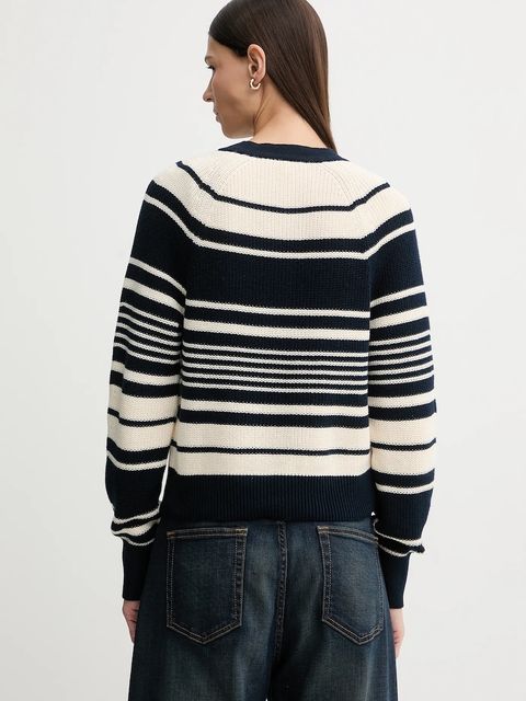 Tommy Hilfiger kardigan bawełniany damski kolor granatowy lekki WW0WW48795