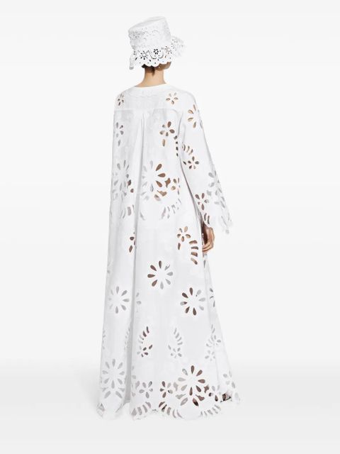 Dolce & Gabbana cut-out cotton kaftan dress - White