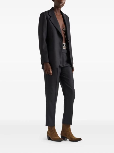 Prada safety-pin gabardine trousers - Grey