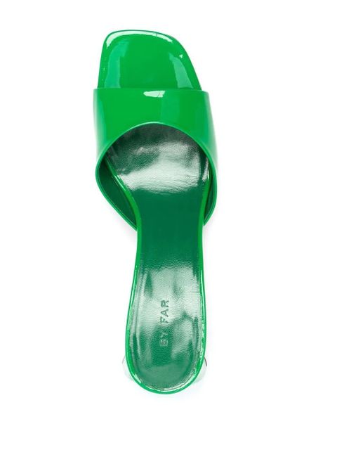 BY FAR Romy 55 patent leather sandals - Green