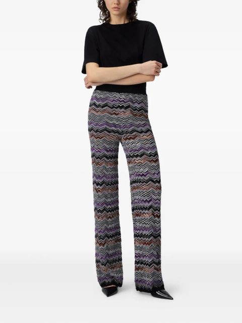 Missoni chevron-pattern knit straight trousers - Black
