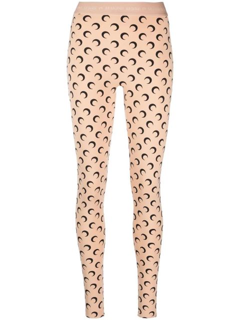 Marine Serre Fuseaux Moon recycled-jersey leggings - Neutrals - zdjęcie produktu nr 1