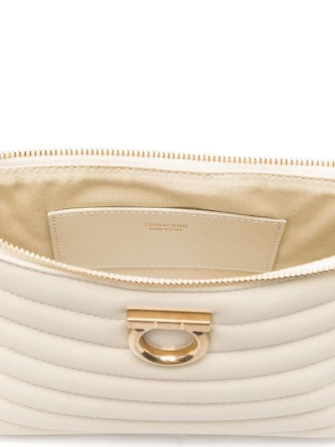 Ferragamo Gancini-plaque shoulder bag - Neutrals