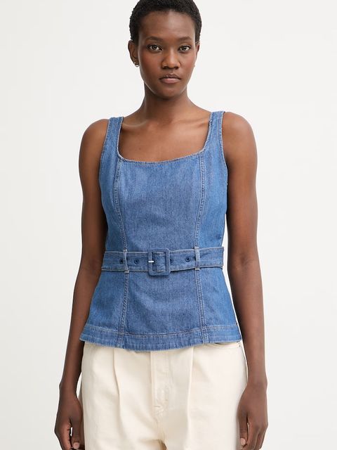 Tommy Hilfiger bluzka na ramiączkach damska jeansowa - zdjęcie produktu nr 1