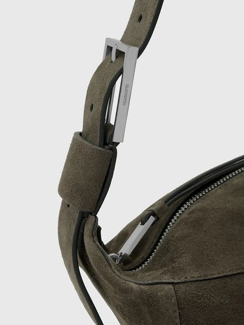 AllSaints torebka zamszowa LUNA kolor brązowy W388XD