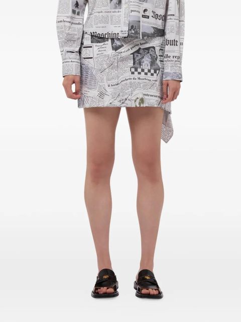Moschino newspaper-print cotton mini skirt - Grey - zdjęcie produktu nr 2