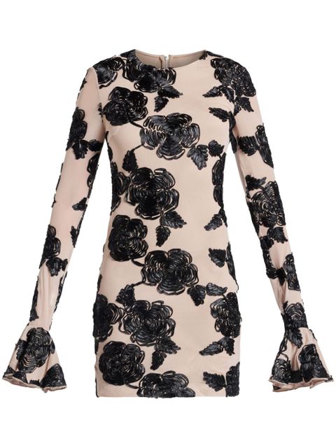 ROTATE BIRGER CHRISTENSEN flower-mesh mini dress - Neutrals