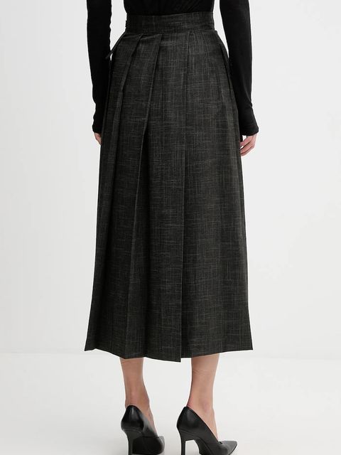 Sandro Ferrone spódnica kolor zielony midi rozkloszowana S23YBFBRIVIDO