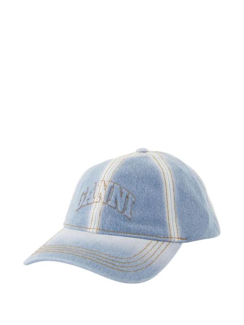 GANNI logo-embroidered denim cap - Blue - zdjęcie produktu nr 1