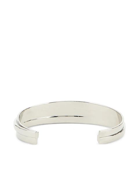 MM6 Maison Margiela numerical-engraved cuff bracelet - Silver - zdjęcie produktu nr 2