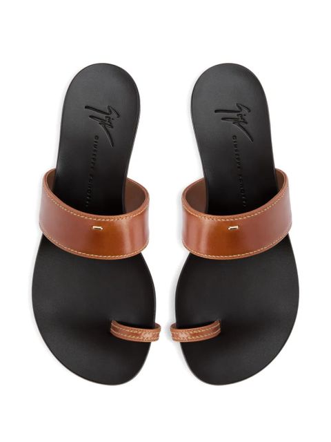 Giuseppe Zanotti Nitis contrasting stitching band sandals - Brown