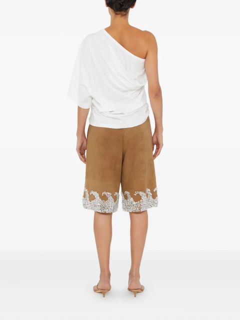 Christopher Esber one-shoulder draped T-shirt - White