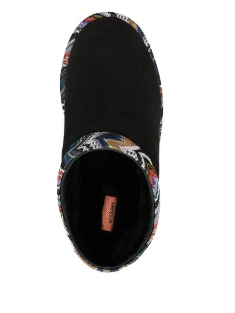 Missoni patterned-trim slippers - Black