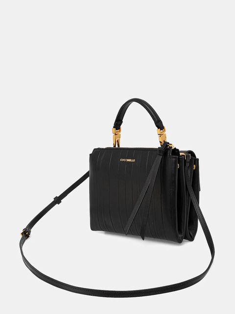 Coccinelle torebka skórzana ARLETTIS PLISSE kolor czarny E1 UD9 55 B7 01 - zdjęcie produktu nr 2