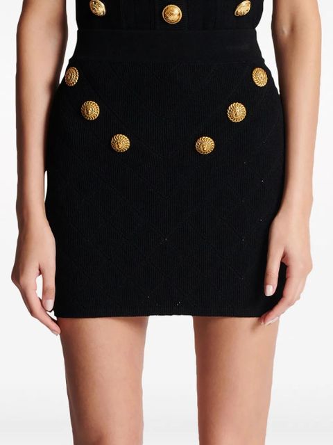 Balmain 6-Button fine-knit mini skirt - Black