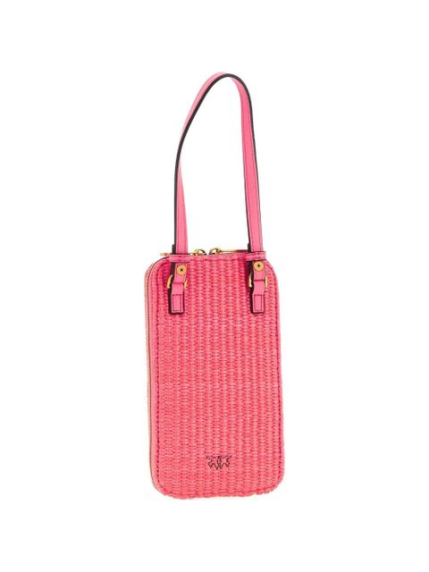 PINKO Love Birds Diamond braided raffia smartphone holder - zdjęcie produktu nr 2