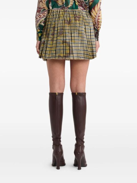 ETRO gingham pleated mini skirt - Neutrals - zdjęcie produktu nr 2