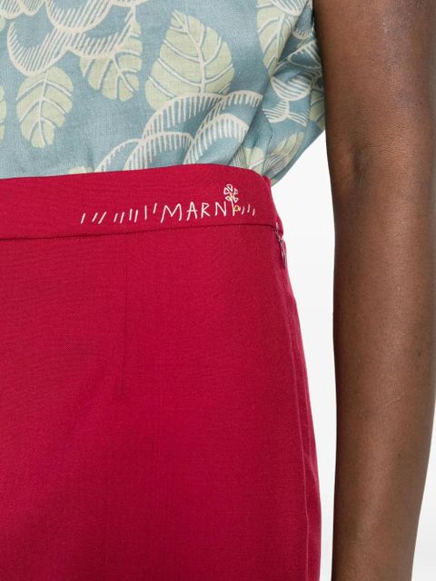 Marni split-hem midi skirt - Red