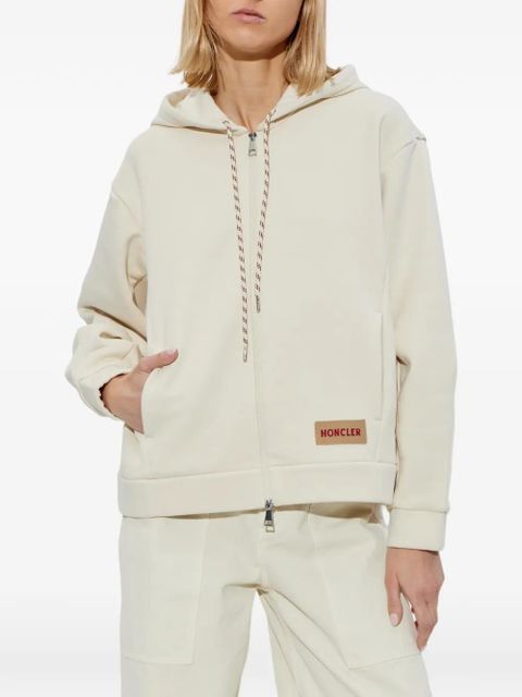 Moncler logo-patch hoodie - Neutrals